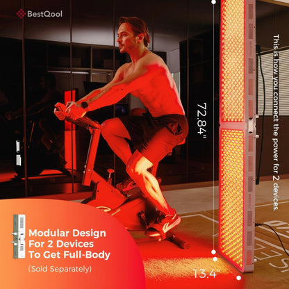 Red Light Therapy Device, 4 Wavelengths Full Body Infrared Red Light Therapy at Home, Elite Grade Dual Chip 300 Leds, High Power, 500W. Modular Design.
